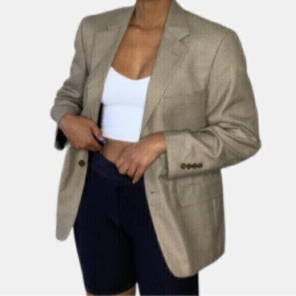 Stafford Essential Oversized Plaid Single Breasted Blazer - Picture 3 of 16